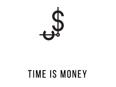 Time is Money animation cent dollar logo time
