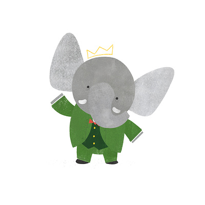 Kidlit Inktober - Day 1 Babar book illustration childrens book cute design illustration illustrator kidlitart picture book