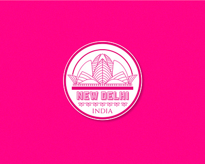 Weekly Warm up #01- Hometown Sticker badge dribbble flat illustration india line art logo lotus lotus temple minimal art new delhi pink sticker temple vector weekly warm up