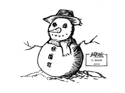 11. Snow - Brush marker brush markers inktober inktober 2019 marker sketch snow snowman