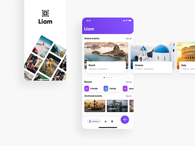 Liam mobile app app cards diary ios iosapp iphoneapp memories mobileapp product productdesign splashscreen tabbar travel travelapp trips ux uxui