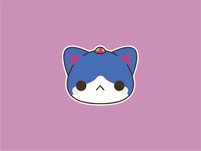 Dekanyan anime art cat chibi cute dekanyan fanart illustration simple vector watch yokai youkai
