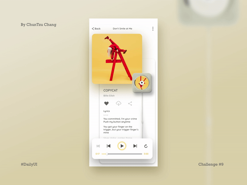 DailyUI #009 - Music Player (Animated) daily ui dailyui dailyuichallenge ui 100day