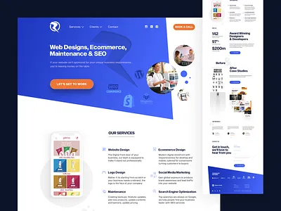 Homepage for web services company homepage magento shopify website design woocommerce
