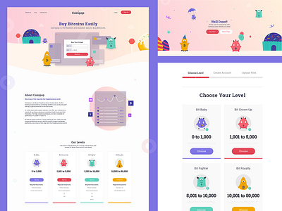 Coinipop Buy Bitcoins Easily branding design flat illustration ui ux web