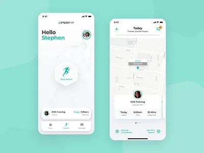 Mobile App - 20 PerFit app clean flat minimal mobile ui ux