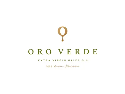 Oro Verde drop food gold icon logo luxury mark nature oil olive symbol