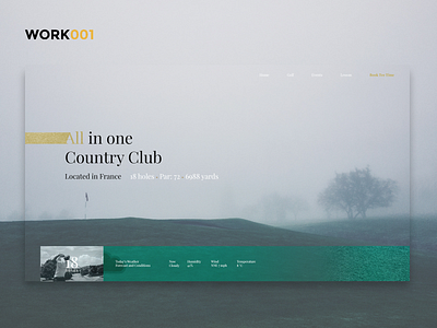 Golf Country Club Homepage creative design golf modern ui ux web web design website