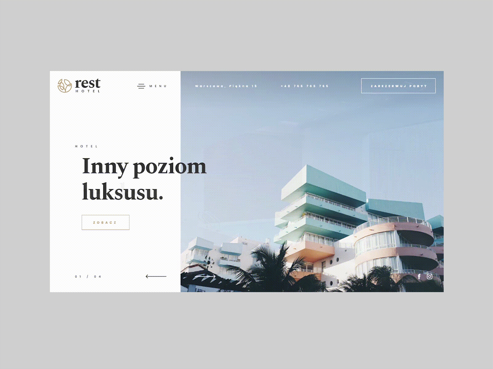 Rest Hotel Website animated animation branding design hotel travel uiux web web design webdesign website