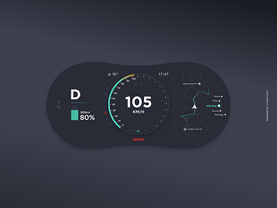 Car Dashboard 034 auto automotive car cars dailyui dailyui034 dailyuichallenge dashboard driving interface motion