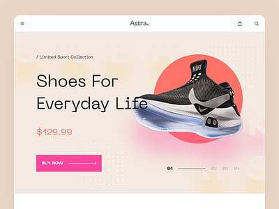 Astra Landing Page app chat creative dashboard design desktop fashion illustration interface ios landing nike shoes typography ui ux website