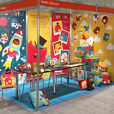 Oddcats! Stand Design brand cats cute exhibition exhibition design illustration kawaii kids licensing oddcats preschool publishing shell scheme stand design