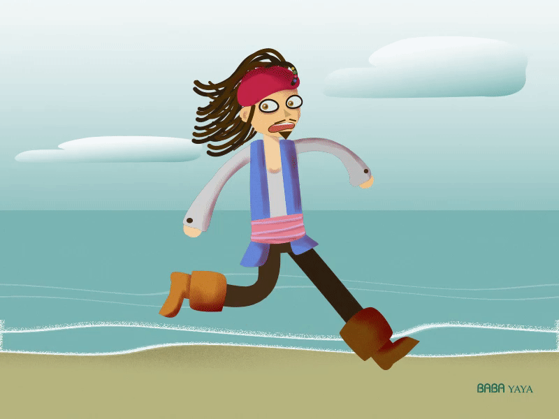 Run Jack, run! 2danimation aftereffects animation design flatdesign framebyframe gif illustration jack sparrow motiondesignschool motiongraphics pirate runcycle