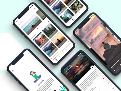 Meditation App design gradiant graphics illustration ios app iphone x mockup iphone xs meditate meditation app mobile app peaceful ui design ui ux