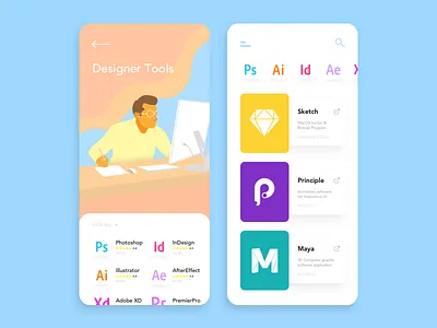 Designer Tools - App UI Concept app design graphics illustration interface mobile programs tools ui