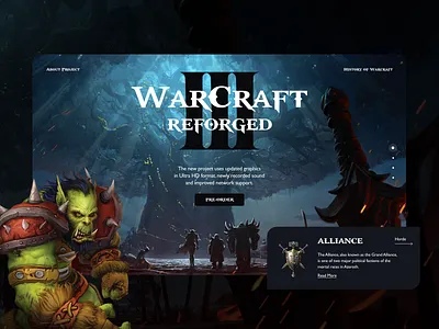 WarCraft 3 Reforged 2019 blizzard concept dark ui design desktop game trends ui war warcraft world of warcraft