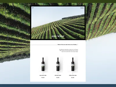 ANA WINE Winery Landing Page Concept (Website) Part 1 design graphic design homepage landing page landing page concept landing page design logo sketch ui ui design ui ux ux vector vine web designer website website design website designer winery winery website