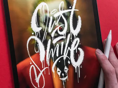"Just smile!" brush calligraphy ipad ipadlettering joker lettering procreate