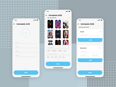 Cinema App | User Registration app cinema app ios registration ui design ux design xd