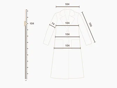 Size chart (coat) cashmere character design chart coat design invision studio line art size size chart
