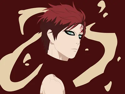 Gaara adobe photoshop art character color creative design digital draw dribbble gaara graphic graphic design illustration illustrator naruto poster poster art red vector visual