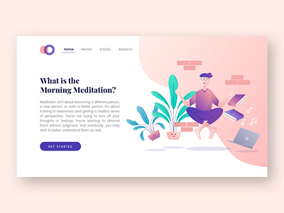 Meditation Illustration business illustration flat illustration illustration meditation morning illustration relaxation uidesign web web design