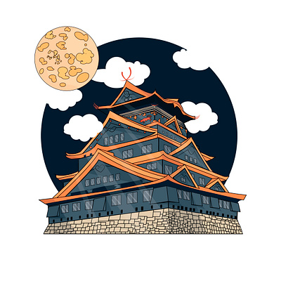 China Castle 2d 2d art adobe adobe illustrator anime architect building cartoon castle china culture desidn fairy fortress history illustraion japan nature romantic tower