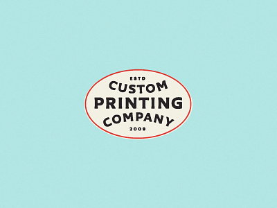 Custom Printing Co. identity philadelphia printer retro typography vintage