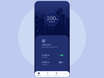 Clock app concept app ui clock concept art creative design ideas illustration night night theme theme time ui ux