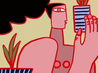 Woman and plants illustration plants woman