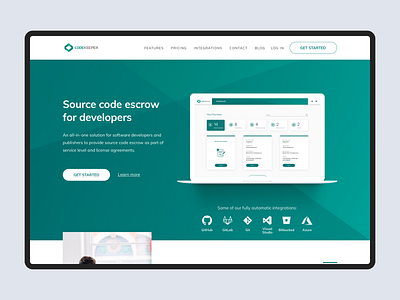 Codekeeper landing page desktop landing page product design tech ui ux website