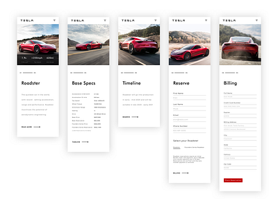 Roadster Site (mobile) design minimal mobile ui mobile web design mobile website mobile website design roadster tesla ui ux web web design webdesign website