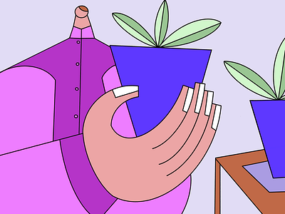 Man holding a plant illustration man plant