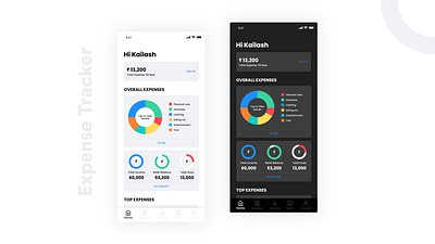 Expense Tracker App app ui clean app design clean ui colors design earnings expense tracker expenses flat ui minimal app design spendings