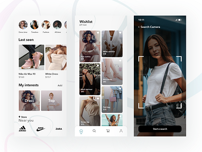 Shop Mobile App UI beautiful clothe coloful creative design minimal mobile ui shoes shop ui ux women