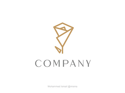 elegant abstract rose logo buy for sale branding clean design elegant flat flower logo freelance designer golden logo luxury logo plants rose simple