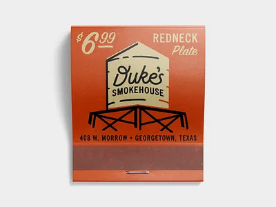 Duke's Smokehouse bbq branding illustration logo matchbook meat script texas type typography