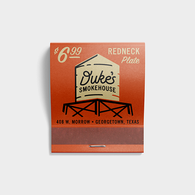 Duke's Smokehouse bbq branding illustration logo matchbook meat script texas type typography