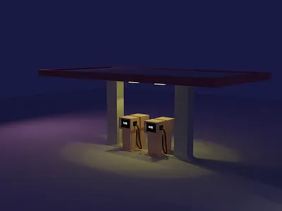 Gas Station 3D Animation 3d 3d animation 3d art animation blender car cyclesrender gas station loop loop animation low poly lowpoly lowpolyart nightlife