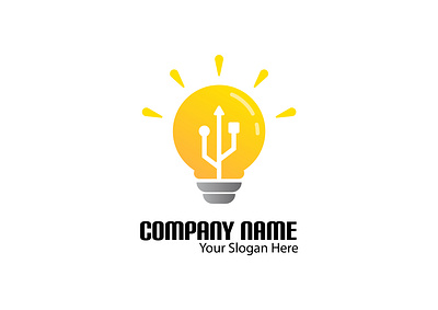 USB Lamp Logo animation app artwork design flat icon illustration lamp logo usb vector website