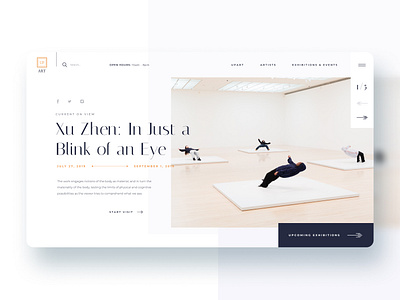 Contemporary Art Gallery website - 1 / 3 art artgallery concept events exhibitions figma gallery interface mobile modern museum responsive ui uidesign uiux uiuxdesign ux vector web website