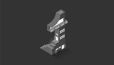 Illustration of 1 isometric illustration