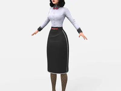 Elizabeth from BioShock Infinite Burial at Sea 3D Model 3d art 3d artist 3d model 3d render cg character characters comic female game girl hero person realistic 3d renderhub renders rip van winkle sexy woman