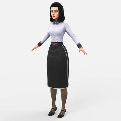 Elizabeth from BioShock Infinite Burial at Sea 3D Model 3d art 3d artist 3d model 3d render cg character characters comic female game girl hero person realistic 3d renderhub renders rip van winkle sexy woman