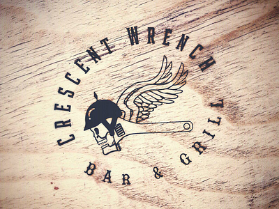 Crescent Wrench Bar and Grill design graphic design skull logo skulls typography