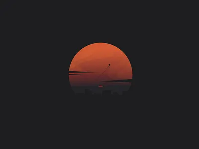 The Sun digitalart dusk evening flat illustration flatdesign illustration illustrator landscape sun sunset vector