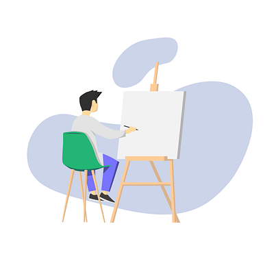 Artist With Easel 2d adobe illustrator artist blob easel flat illustration illustrator practice vector