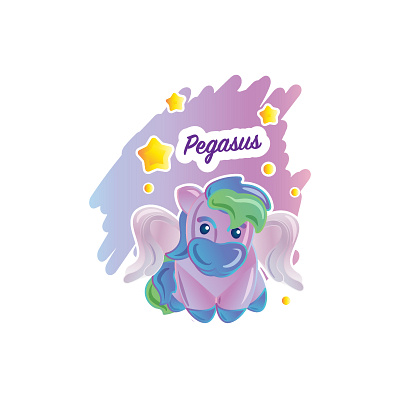 Pegasus adobe illustrator animals cute design illustration mythical creature vector