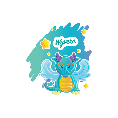 Wyvern adobe illustrator animals cute design dragon illustration mythical creature vector wyvern