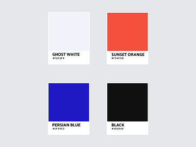 Vyta | Color Palette black color color palette colors creative design ghost white graphic design palette persian blue sunset orange